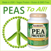 Thumbnail for NutriBiotic Pea Protein Vanilla 21 Oz | Low Carb Vegan Plant Protein Powder | 100% Grown & Processed in the USA | Deliciously Creamy & BCAA-Rich | Made without Chemicals, GMOs & Gluten | Keto Friendly