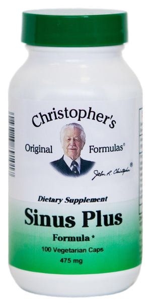Christopher's Original Formulas Sinus Plus, Sinus Support Capsules, Whole Herb Synergistic Blend, 100 Count