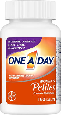 Thumbnail for ONE A DAY Women’s Petites Multivitamin,Supplement with Vitamin A, C, D, E and Zinc for Immune Health Support, B Vitamins, Biotin, Folate (as folic Acid) & More,Tablet, 160 Count (Pack of 2)