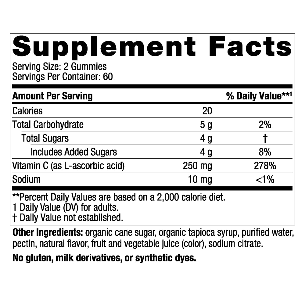 Nordic Naturals Vitamin C Gummies, Tart Tangerine - 120 Gummies - 250 mg Vitamin C - Immune Support, Antioxidant Protection, Child Growth & Development - Non-GMO, Vegan - 60 Servings