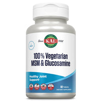 Thumbnail for KAL 100% Vegetarian MSM & Glucosamine - Healthy Joint Support - Vegan Glucosamine and MSM Supplement - Made Without Shellfish - Lab Verified - 60-Day Guarantee - 60 Servings, 60 Tablets