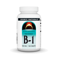 Thumbnail for Source Naturals Vitamin B-1 Thiamin 500mg High Potency, 100% Pure - 100 Tablets