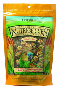 Thumbnail for Lafeber Gourmet Garden Veggie Nutri-Berries, Balanced Bird Food with Carrots, Peas, Broccoli, Meal Or Snack Option, for Parrots, 4 Pack, 10 oz Each