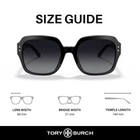 Thumbnail for Tory Burch TY7143U Women's Sunglasses Black/Grey Gradient Polar 56