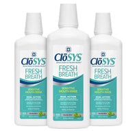 Thumbnail for CloSYS Fresh Breath Sensitive Mouthwash, Gentle Mint, Alcohol Free, Dye Free, pH Balanced, Helps Soothe Entire Mouth, Fights Bad Breath - 32 Oz (Pack of 3)