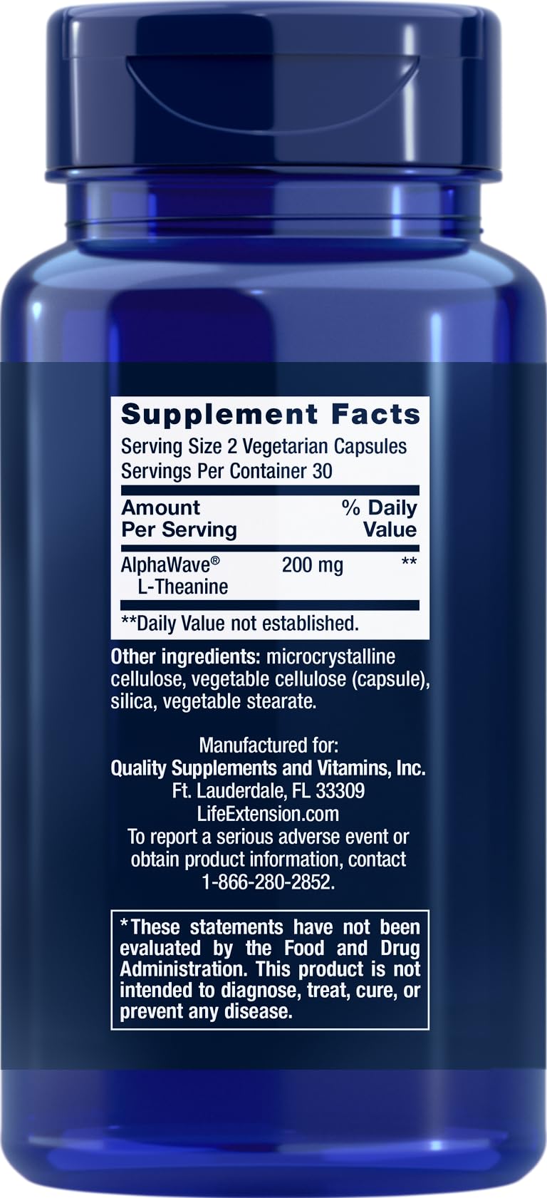 Life Extension L-Theanine, 60 Vegetarian Capsules (Pack of 2) - Amino Acid Derived from Tea - Gluten-Free, Non-GMO
