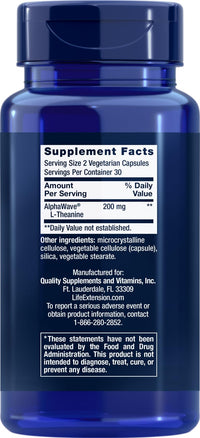 Thumbnail for Life Extension L-Theanine, 60 Vegetarian Capsules (Pack of 2) - Amino Acid Derived from Tea - Gluten-Free, Non-GMO
