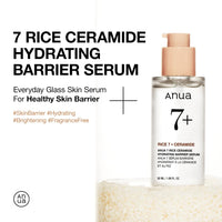 Thumbnail for Anua Rice Ceramide 7 Hydrating Barrier Serum, Moisturizing Face Serum, Non-comodogenic, Hyaluronic Acid, Niacinamide, Lightweight, Fragrance Free, Sensitive Dry Skin, Korean Skincare, 1.69 fl oz