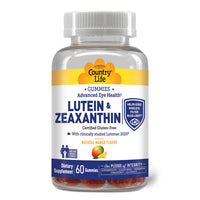 Thumbnail for Country Life Lutein Gummies with Lutemax 2020, 60 Ct, Chewable Natural Eye Support Supplement, Marigold Lutein, Zeaxanthin, Eye Health & Macular Support, Non-GMO, Natural Fruit Pectin, Vegan