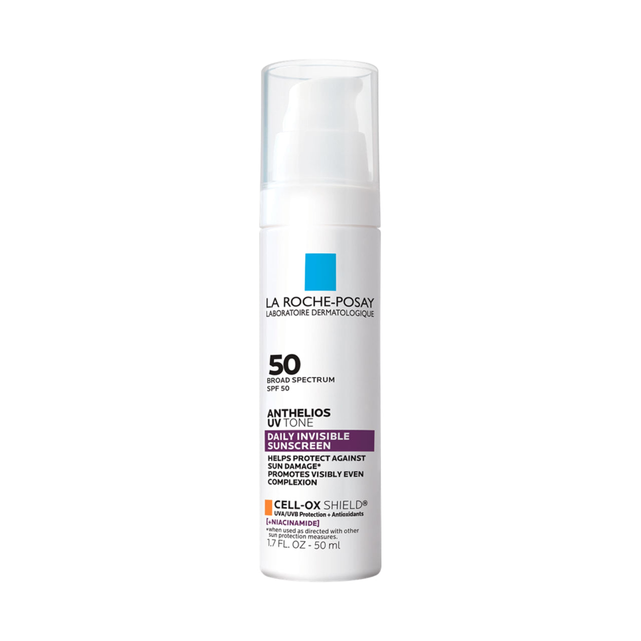 La Roche Posay Anthelios UV Tone Sunscreen SPF 50, Daily Sunscreen for Face with Niacinamide, Broad Spectrum Invisible SPF Protection for Discoloration and Uneven Skin