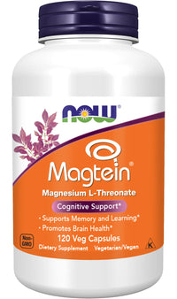 Thumbnail for NOW Foods Supplements Magtein, Magnesium L-Threonate, Cognitive Support*, 120 Veg Capsules
