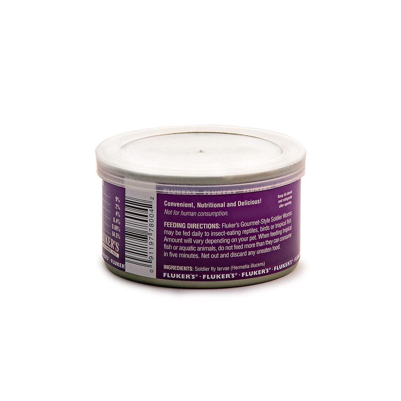 Fluker's Gourmet Canned Food for Reptiles, Fish, Birds and Small Animals, Soldier worms, 1.2 oz