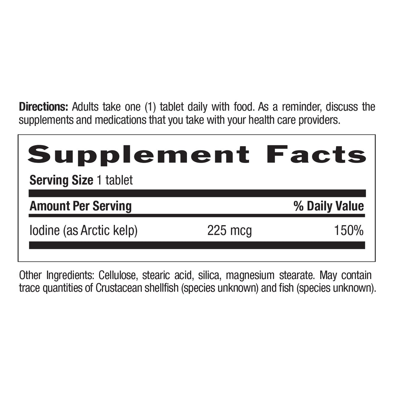 Country Life Arctic-Kelp – Natural Iodine Supplement for Thyroid and Immune Support – Vegan, Gluten-Free, 225 mcg – Ideal for Thyroid Health, Hypothyroidism, and Adrenal Support, 300 Tablets