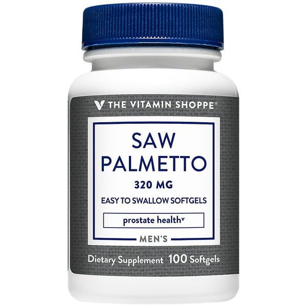 The Vitamin Shoppe Saw Palmetto 320mg - Prostate Health & Urinary Support | Standardized Berry Extract | 100 Softgels | Men's Formula