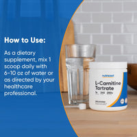 Thumbnail for Nutricost L-Carnitine Tartrate Powder (250 Grams) - 1 Gram per Serving, 250 Servings