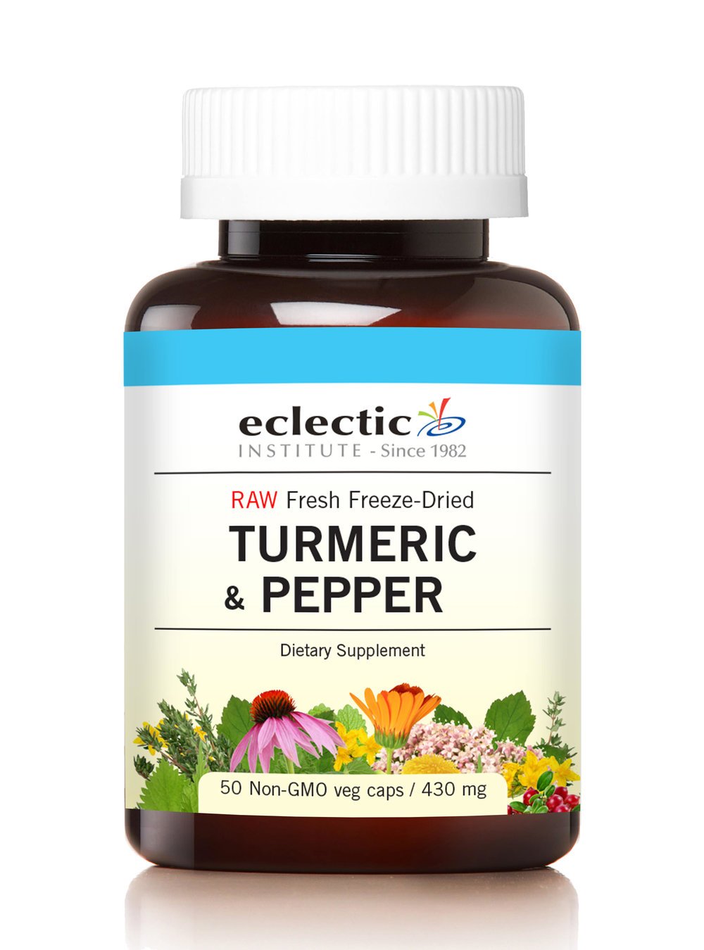 Eclectic Turmeric & Pepper Freeze Dried Vegetables with Glass, Blue, Peppermint, 50 Count