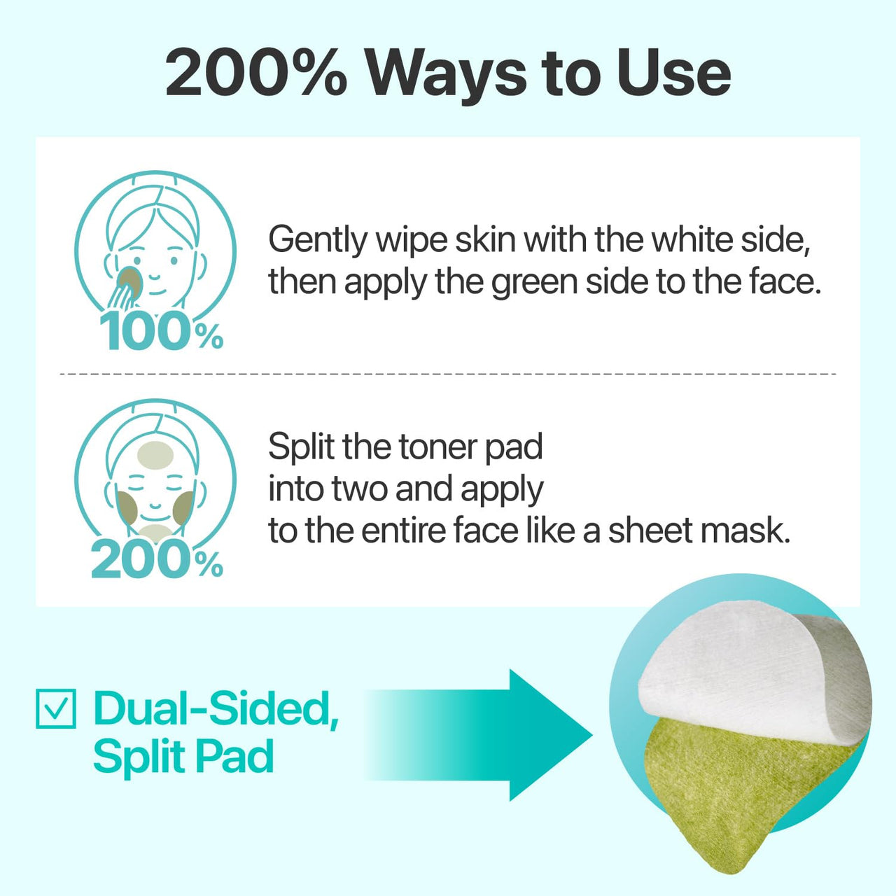 numbuzin No.1 Toner Pads | Centella Re-Leaf Green Toner Pad | Double-Sided | Centella Asiatica, Heartleaf, Licorice Root | Calming, Hydrating, Exfoliating | 70 Pads/6.42 fl. oz.