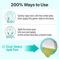 Thumbnail for numbuzin No.1 Toner Pads | Centella Re-Leaf Green Toner Pad | Double-Sided | Centella Asiatica, Heartleaf, Licorice Root | Calming, Hydrating, Exfoliating | 70 Pads/6.42 fl. oz.