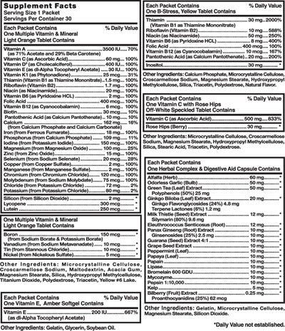 Nature's Blend Premium Packets 53 Vitamins Minerals and Herbs 30 Packets