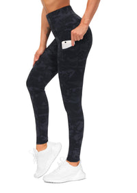 Thumbnail for THE GYM PEOPLE Thick High Waist Yoga Pants with Pockets, Tummy Control Workout Running Yoga Leggings for Women (Medium, Black-Grey Camo)