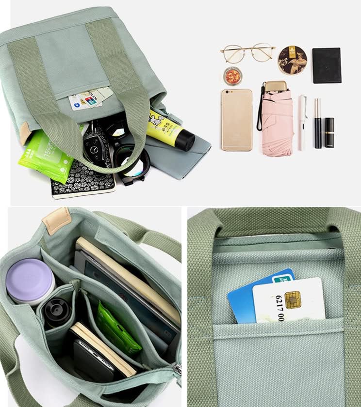 Small Tote Bag with Zipper Tote Bag for Women Canvas Crossbody Bag Shoulder Bag Satchel Hobo Bag Messenger Bag 2026