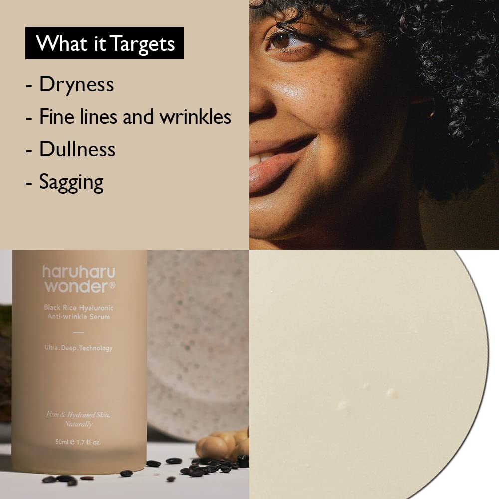 Haruharu Wonder Black Rice Hyaluronic Anti-Wrinkle Serum 1.6 fl. oz / 50 ml | Wrinkle Care, Skin Tightening