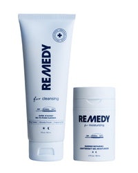 Thumbnail for Remedy Lightweight Hydration Essentials for Oily Skin | 2-Piece Daily Routine | Gel-To-Foam Cleanser & Gel Moisturizer | Salicylic Acid, Ceramides, Niacinamide | Created by Dermatologist Dr. Shah
