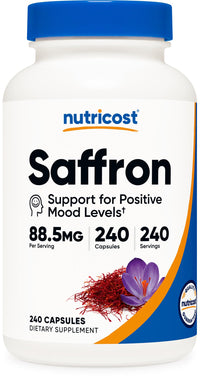Thumbnail for Nutricost Saffron Extract 88.5mg, 240 Capsules - Veggie Caps, Non-GMO, Gluten Free