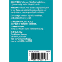Thumbnail for The Vitamin Shoppe Certified Organic Flax Seed Oil 1,000MG, (240 Softgels)