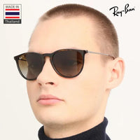 Thumbnail for Ray-Ban RB4171 ERIKA CLASSIC POLARIZED Phantos Shaped Sunglasses for Men & Women – Includes Official Rayban Eyewear Kit – Ideal Formal & Casual Wear Sunglasses – Brown Lens