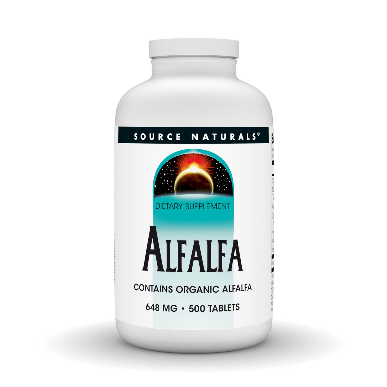 Source Naturals Alfalfa, Contains Organic Alfalfa - 648mg - 500 Tablets