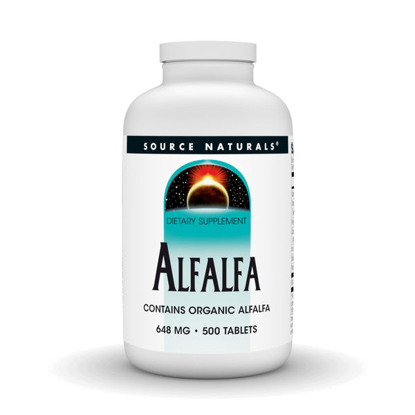 Source Naturals Alfalfa, Contains Organic Alfalfa - 648mg - 500 Tablets