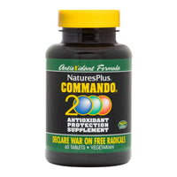 Thumbnail for NaturesPlus Commando 2000 - 60 Tablets - Antioxidant Protection - Supports Brain, Circulatory Function & Immune System - Vegetarian, Gluten Free - 30 Servings