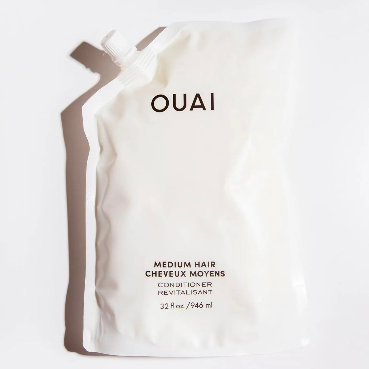 OUAI Medium Conditioner Refill - Hydrating Hair Conditioner with Coconut Oil, Babassu Oil, and Keratin - Strengthens, Repairs and Adds Shine - Paraben and Phthalate Free Hair Care Products (32 Oz)