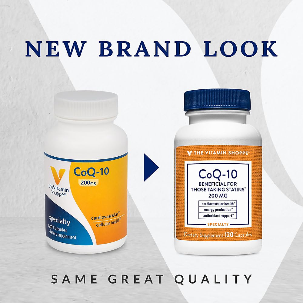 The Vitamin Shoppe CoQ-10 200mg Beneficial for Those Taking (120 Capsules)