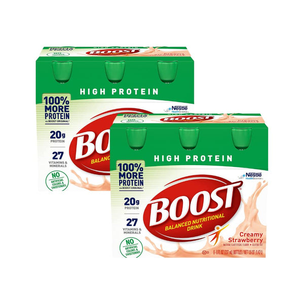 Boost Complete High Protein Nutritional Drink (6 Count (Pack of 2), Strawberry)