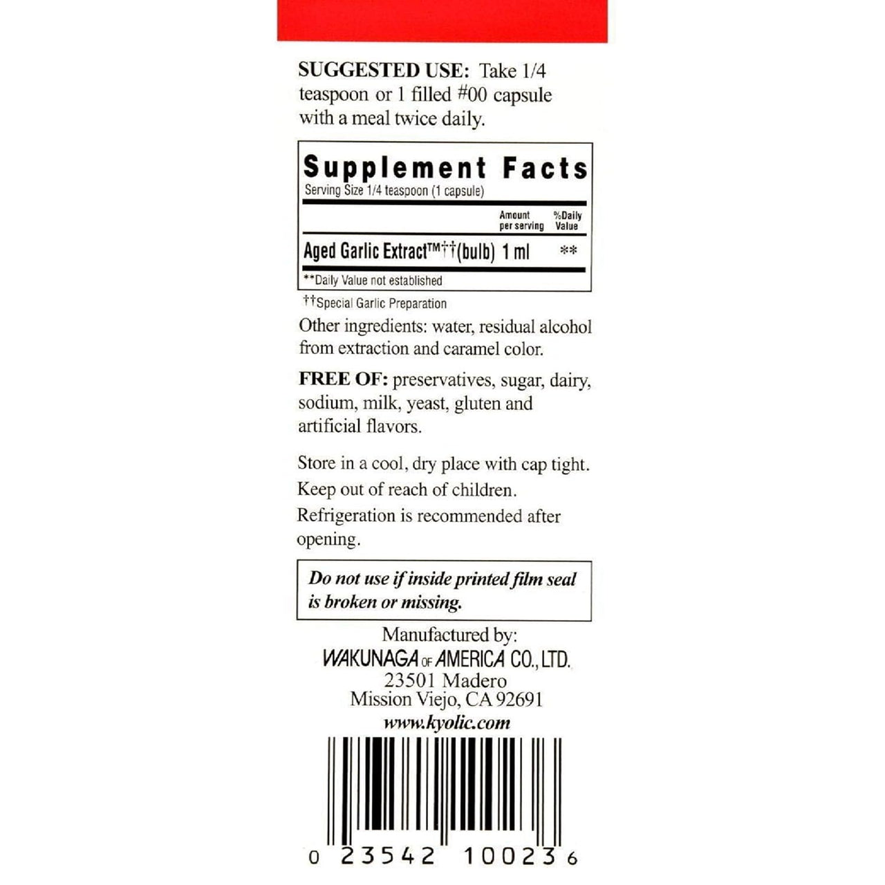 Kyolic Aged Garlic Extract Cardiovascular Health*, Liquid Two 2 Ounce Bottles (120 ml)