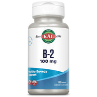 Thumbnail for KAL Vitamin B2 100mg, Riboflavin B2, Healthy Energy and Metabolism Supplement, Red Blood Cell Synthesis Support, Enhanced Absorption ActivTabs, Vegan, 60-Day Guarantee, 60 Servings, 60 Tablets