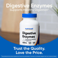 Thumbnail for Nutricost Digestive Enzymes 620mg, 120 Capsules - Complete Digestive Enzyme Supplement