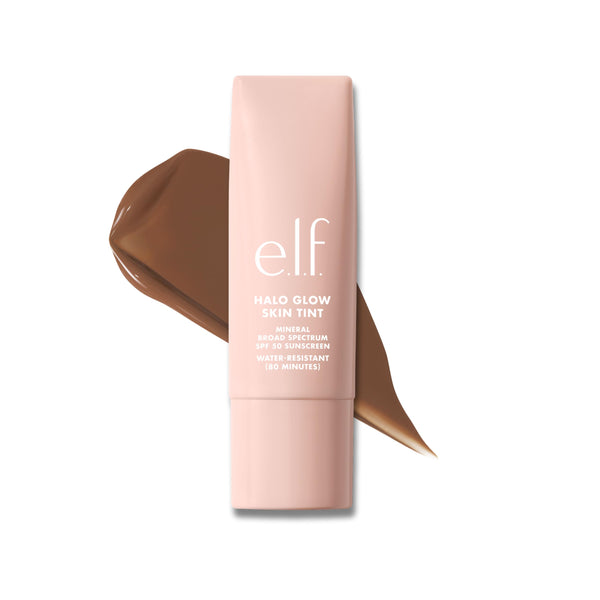 e.l.f. Halo Glow Skin Tint SPF 50, Tinted Moisturizer For Light, Buildable Coverage, Creates A Natural Glow, Vegan & Cruelty-Free, 14 Deep Warm