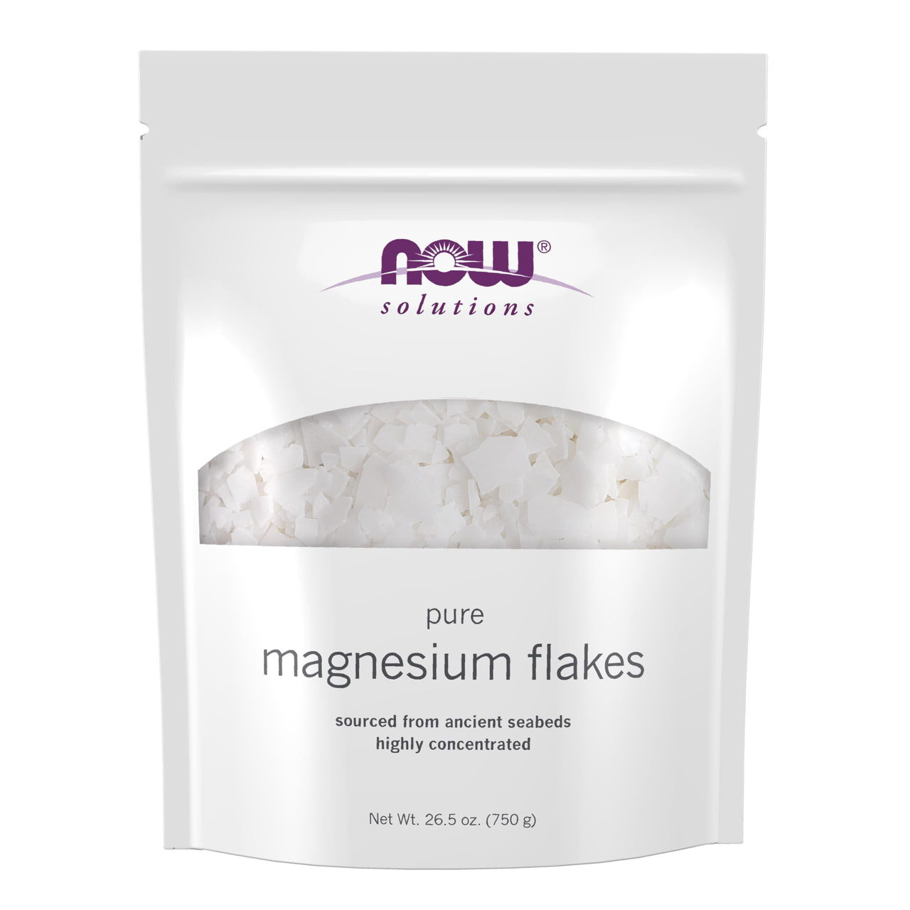 Now Solutions, Magnesium Flakes, Pure, from The Ancient Zechstein Seabed, Highly Concentrated, 26.5-Ounce