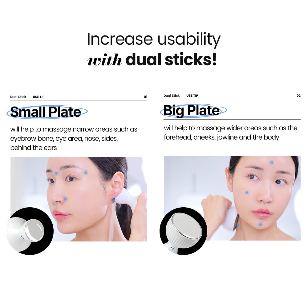 ILSO Dual Cooling Master, Korean Tighten Pores and Cooling Massage Stick, Color-Changing, Stainless Steel