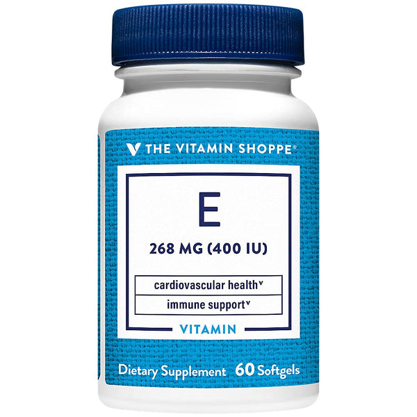 The Vitamin Shoppe Vitamin E 400IU - Antioxidant Support for Skin Health & Immune Function, Daily Vitamin (60 Softgels)