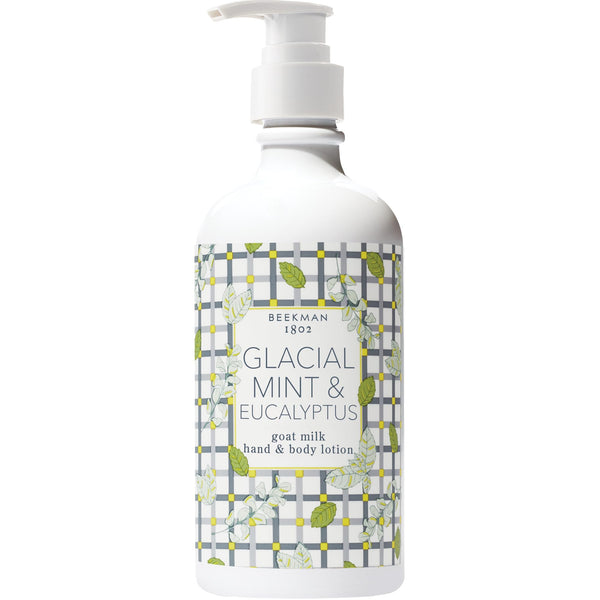 Beekman 1802 Goat Milk Lotion – Body Lotion & Hand Lotion for Dry Skin, Lightweight Non-Greasy Formula with Shea Butter & Jojoba Oil, Cruelty Free, Lotion Pump – Glacial Mint & Eucalyptus