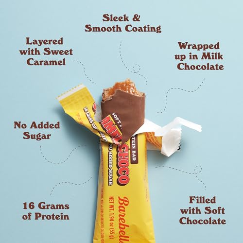 Image 3 of BAREBELLS Soft Protein Bars Caramel Choco - 12 Count, 1.9oz Bars
