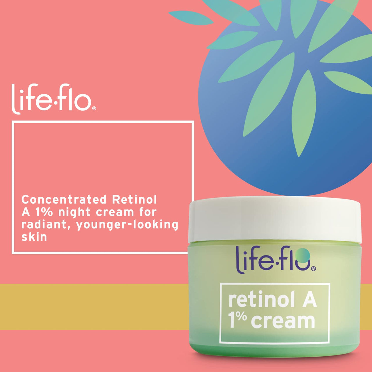 LIFE-FLO Retinol Face Cream - Face Moisturizer and Neck Cream w/ 1% Retinol Vitamin A, Green Tea and Vitamin E - Refines Skin, Minimizes Appearance of Fine Lines and Wrinkles, 60-Day Guarantee 1.7oz