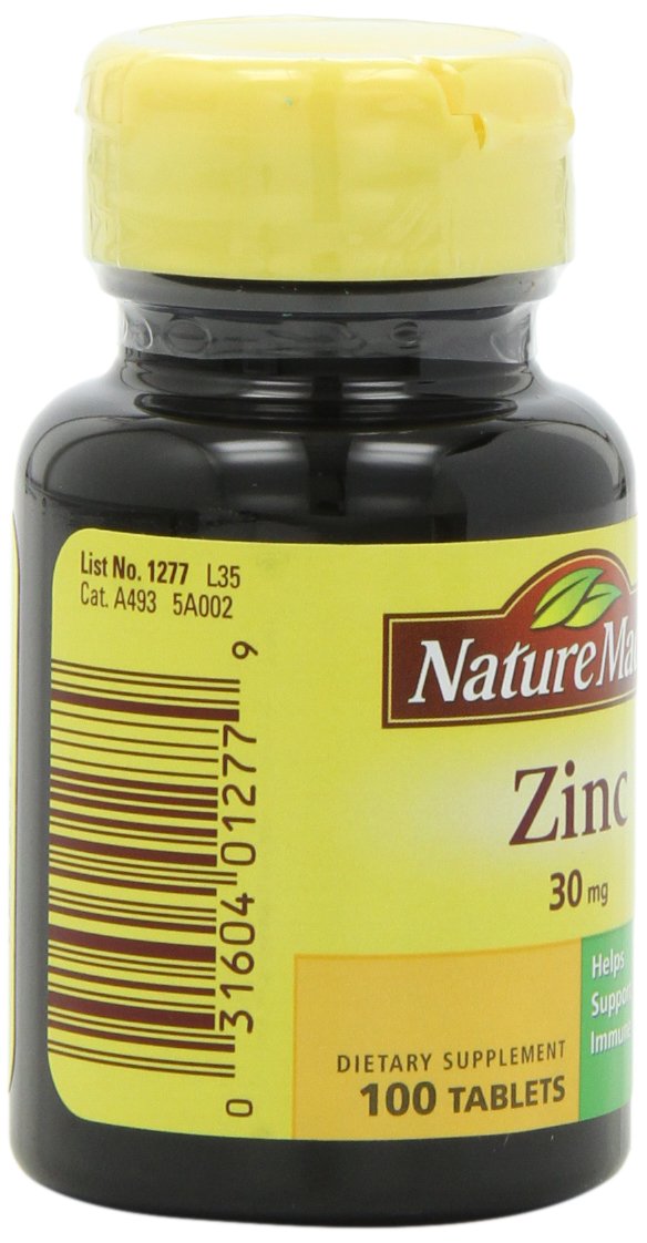Nature Made Zinc 30mg, 100 Tablets (Pack of 6)