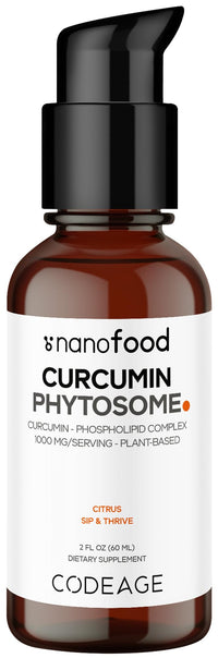 Thumbnail for Codeage Liposomal Curcumin Phytosome Liquid Supplement, Turmeric Curcumin Vegan Liquid Drops, Plant-Based Curcuma Longa Dropper, Curcumina, Sunflower Phospholipid, Sugar-Free, Citrus Flavor, 2 fl oz