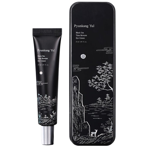Pyunkang Yul PKY Black Tea Time Reverse Eye Cream, Hyaluronic Acids, Ceramide Rich Nourishment, Moisture Barrier and Peptides Increasing Skin Elasticity, Fermented Black Tea 0.85 fl.oz.