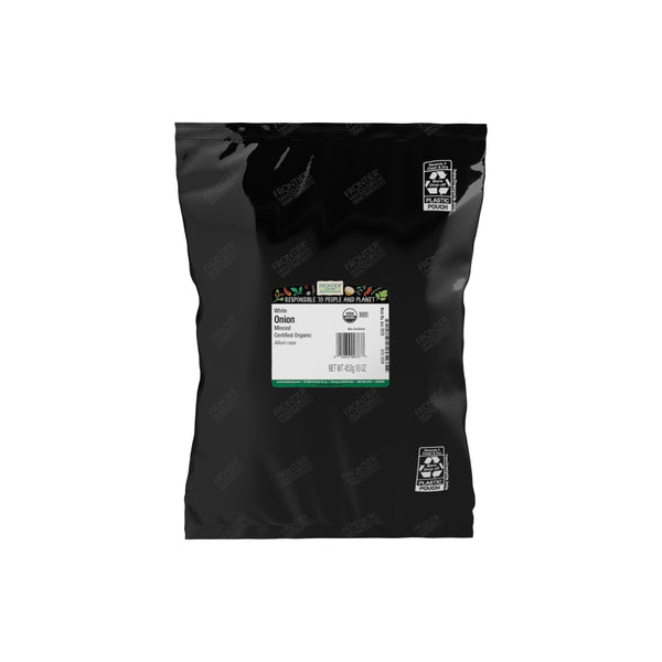 Frontier Co-op Certified Organic White Minced Onion, 1-Pound Bulk, Warm, Sweet, Salty Flavor For Stews & Soups, Kosher